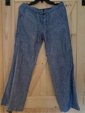 Island company women's Casual Linen-Blend Pants in Blue